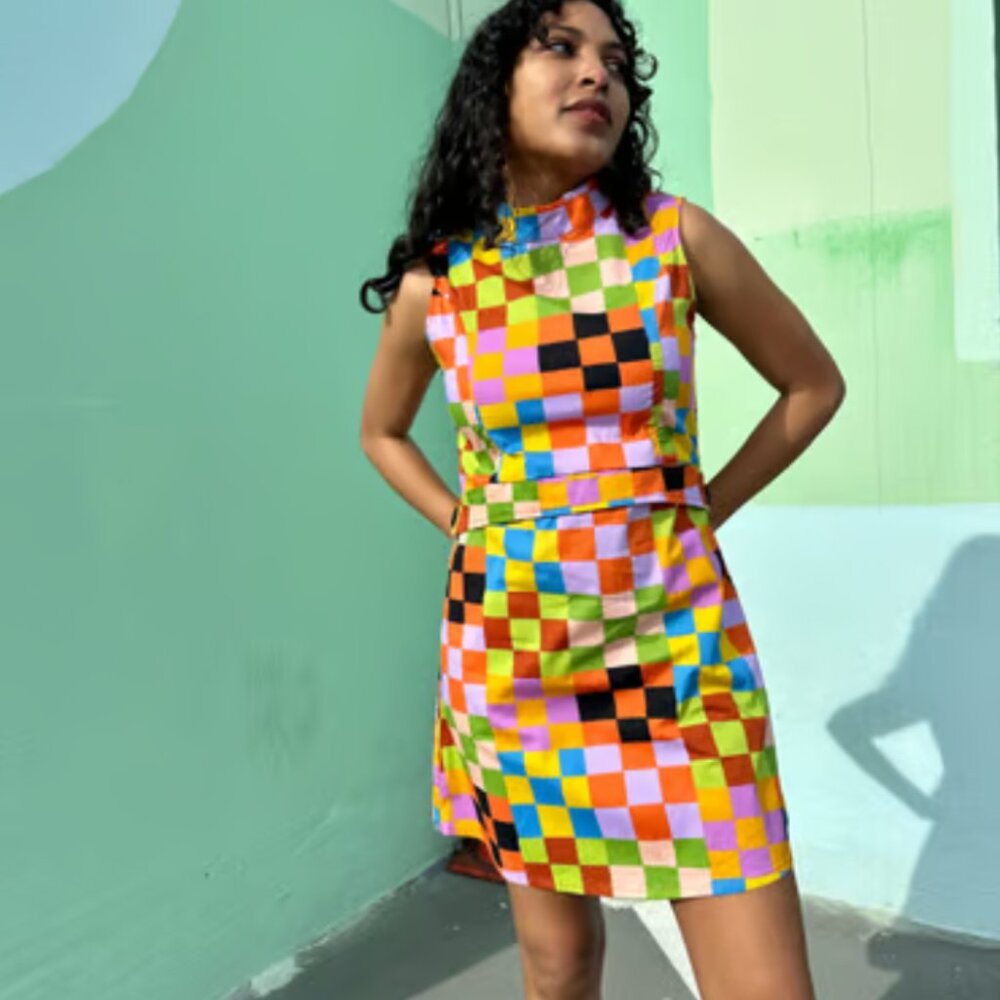 Nooworks Airliner Dress Carnival Print -SEE SIZE NOTES